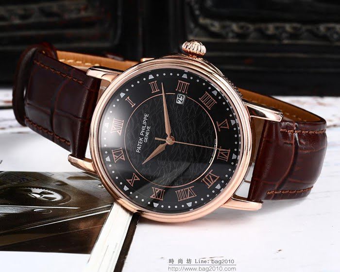 百達翡麗PATEK PHILPPE 高級定制 全自動機械機芯 316精鋼表殼 小牛皮錶帶 男士腕表  wssb4680